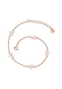 GLANZSTÜCKE MÜNCHEN - Damen Armband aus 925/- Sterling Silber in Roségold mit Mondstein (synth.) - roségold