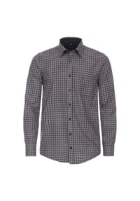 CASAMODA - Herren Flanellhemd kariert Casual Fit - Braun