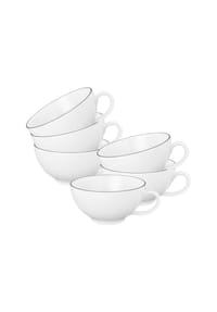 Seltmann Weiden Teetassen Lido Black Line 200 ml 6er Set weiß - LIDO BLACK LINE - weiß