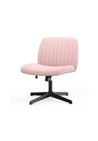 Rattantree - Armloser Drehstuhl mit Kreuzgestell, höhenverstellbar & ergonomisch, für Home Office, Rosa - beige