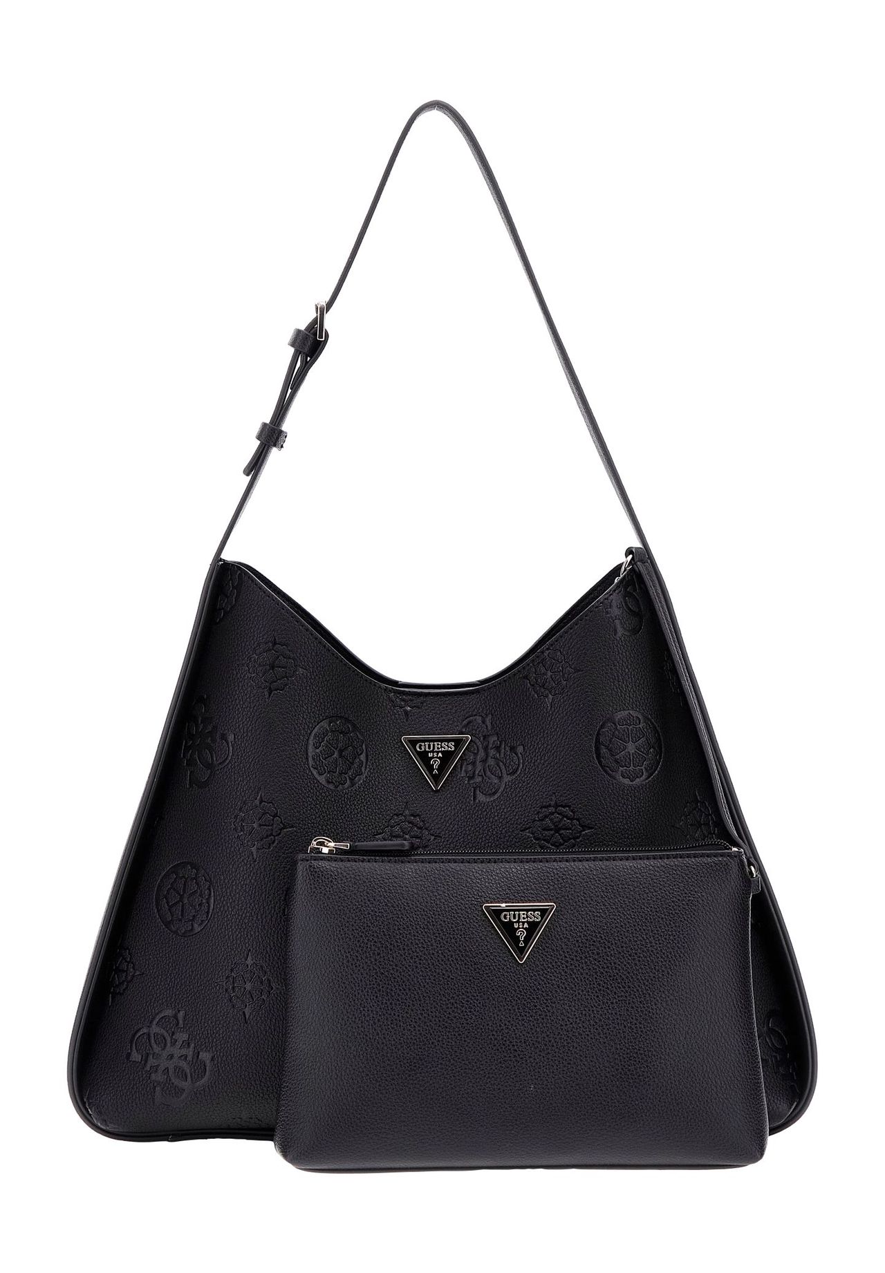 GUESS KEANDRA Schultertasche, Logo-Prägung, Reißverschluss, für 
