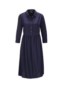 GOLDNER - Kurzgröße:  Elegantes Sommerkleid mit Knopfleiste - marine