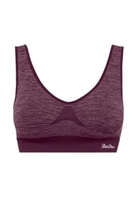 BeeDees® - Damen Bustier Comfee Crop Top mit herausnehmbaren Cups - aubergine
