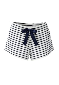 MYJAMA - Pyjamahose Bella striped mit Satinband - offwhite/marineblau