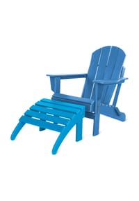Aspero® - Gartenstuhl Adirondack mit Fußstütze - Blau