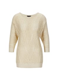 GOLDNER - Weißer Halbarmpullover - cremeweiß