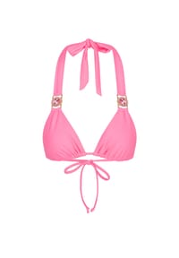MODA MINX - Bikinioberteil Amour Triangle mit stilvollem Steinbesatz - Barbie Pink