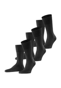 FALKE - Socken, 3er Pack, Baumwolle, für Herren - 3000 BLACK