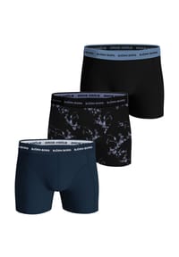 BJÖRN BORG - Herren Boxershorts, 3er Pack - Cotton Stretch Boxer, Unterhose, Baumwolle, Logobund - Schwarz/Dunkelblau