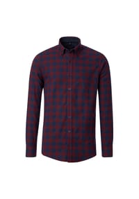 CASAMODA - Herren Flanellhemd kariert Casual Fit - Rot
