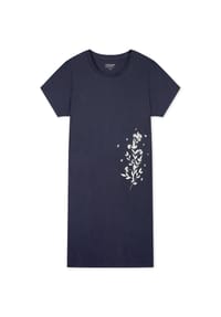 uncover by SCHIESSER - Nachthemd Nightwear - kurzarm - blaugrau