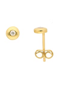 Adelia's - Damen Gold Schmuck 585 Gold Ohrringe  Ohrstecker mit Zirkonia Ø 5 mm - gold