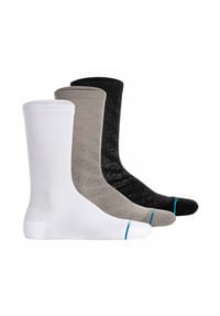 STANCE - Unisex Socken, 3er Pack - Run Light Tab Crew, Logo, Performance Socken, Crew Socken - Schwarz/Weiß/Grau
