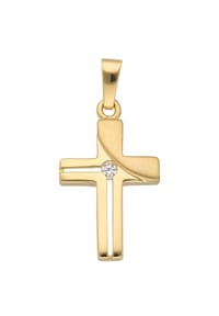 Adelia's - Damen & Herren 333 Gold Kreuz Anhänger mit Zirkonia - gold