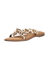 LAZAMANI - Leder/Textil Pantoletten - Leopard
