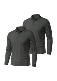 normani® - 2er Set Herren Langarm Poloshirt Lyroe - Anthrazit