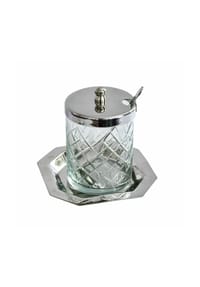 LOBERON Glasdose Mornais silber/klar - Küchenbedarf - silber/klar