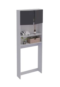 VCM. - Waschmaschinenschrank | Praktischer Überbauschrank mit viel Stauraum | Maße ca. B. 70 x H. 182 x T. 21 cm | Waschmaschinenregal für Bad und Waschküche | Waschmaschinenüberbauschrank- Goralo - Weiß
