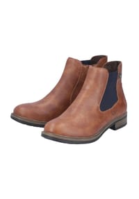 rieker - Chelsea Boots, Blockabsatz, Kunstleder, für Damen - 24 ZIMT/KASTANIE