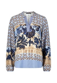 BETTY BARCLAY - Longbluse mit Stehkragen - Blau/Beige