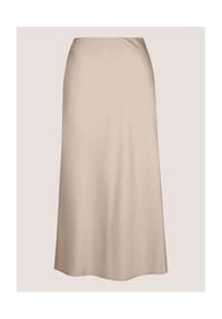 MADELEINE - Midi Satinrock für elegante Anlässe - kiesel
