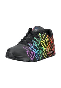 SKECHERS® - Lederimitat Sneaker - Schwarz Multi