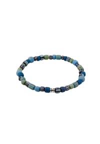KUZZOÍ - Armband Glas Beads Blau Vintage 925 Sterling Silber - Blau