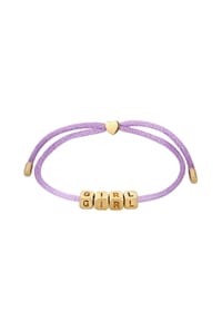 elli. - Armband Satin Lettering Herz 925 Sterling Silver Goldplated - Rot