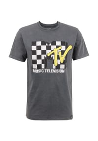 RE:COVERED - T-Shirt MTV Checkered Logo im zeitlosen Design - dunkelgrau