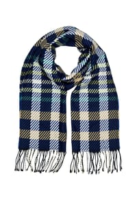 collezione alessandro® - Winterschal Elegant moderner Karoschal, Made in Italy - blau