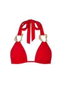 MODA MINX - Bikinioberteil mit tollen Ring-Elementen - Red