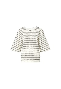 KRISS - Shirt Henrika - Offwhite/ Schwarz