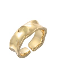 elli. - Ring Bandring Offen Struktur Farbe Gold Für Damen - Gold