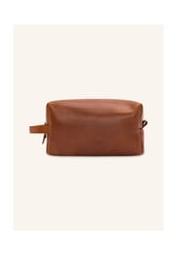 BUCKLE & SEAM - Leder Kulturtasche EVEREST, wasserdicht - Cognac
