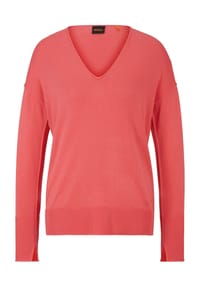 HUGO BOSS Orange Pullover, V-Ausschnitt, Rippbündchen, für Damen Bild 1