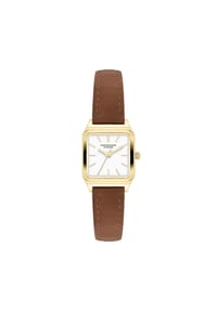 COPENHAGEN STUDIOS - Armbanduhr Mini Vintage Square Leather Watch - braun