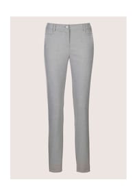 MADELEINE - Schlanke Stretch-Hose - graphit / wollweiß / melange