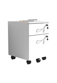 VCM. - Rollcontainer | Beistellcontainer mit zwei Schubladen | Maße ca. H. 55 x B. 40 x T. 44 cm | Bürocontainer abschließbar - Baula M - Eiche Vintage