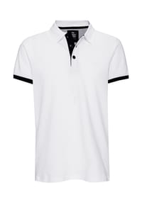 RUSTY NEAL® - Poloshirt Rusty Neal Polo mit kontrastfarbig abgesetzter Knopfleiste - Anthrazit / Schwarz