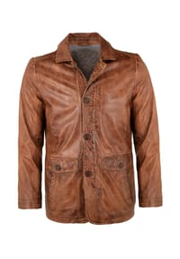 MADDOX - Herren Lederjacke Lammnappa cognac - cognac