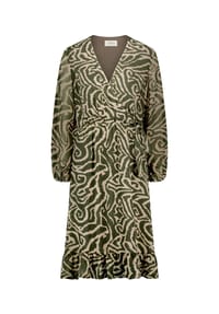 CARTOON - Volantkleid, Bindegürtel, für Damen - 5813 KHAKI/CREAM