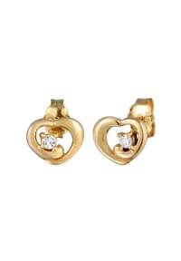 elli. DIAMONDS - Ohrringe Herz Diamant (0.03 Ct) 585Er Gelbgold - Gold