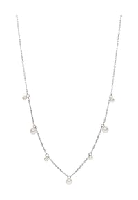 Leaf - Damen Kette, 925er Silber mit Perlen - SILBER