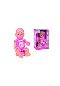 Simba - New Born Baby Puppen-Set "Niedliches Baby", Trink- und Nässfunktion - PINK
