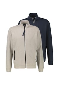 LERROS - Sweatjacke 2er Pack Basic - Creme / dunkelblau