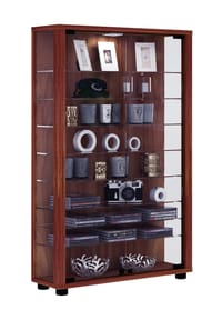 VCM. - Glasvitrine stehend | Vitrine Glas mit ESG-Sicherheitsglas | Maße ca. H. 90 x B. 59 x T. 18 cm | Standvitrine Glas | Modern und platzsparend | Glas Vitrinenschrank – Lumo Mini - 