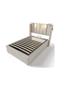KOMHTOM - Polsterbett 90/200 cm in Beige Linen - Beige