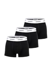 LACOSTE - Herren Boxershorts, 3er Pack - Trunks, Cotton Stretch, Logobund - Dunkelblau
