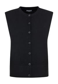MANGUUN collection - Strickweste, Knopfleiste, für Damen - 1 BLACK