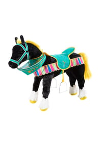 heunec® - Kuscheltier Karusselpferd schwarz mit Sound - braun